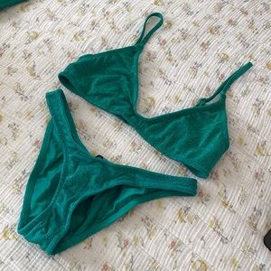 TRIANGL green sparkle bikini Medium/XXS